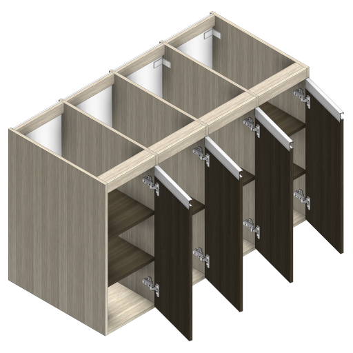 MBC_020-01_GABINETE INFERIOR 04 PORTAS 04 COMPARTIMENTOS COM PRATELEIRA.