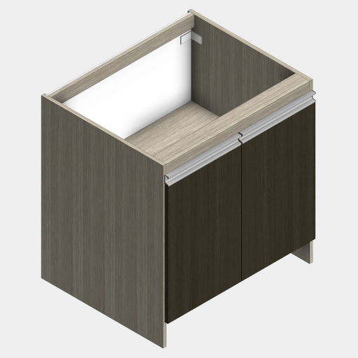 MBC_028-01_GABINETE INFERIOR COM BASE AJUSTAVEL 02 PORTAS COM PERRFIL PUXADOR.