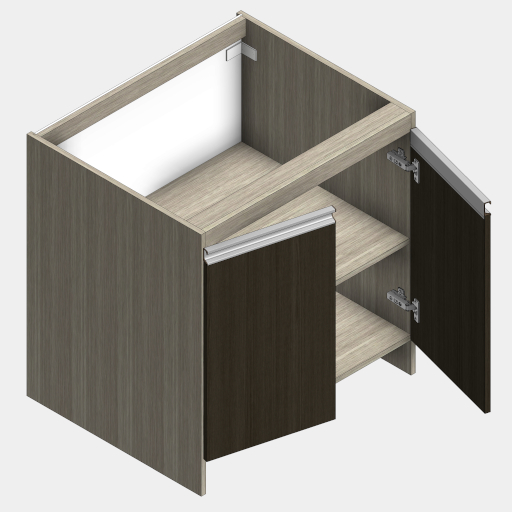 MBC_028-01_GABINETE INFERIOR COM BASE AJUSTAVEL 02 PORTAS COM PERRFIL PUXADOR. - Imagem 2