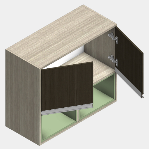 MBC_119-01_GABINETE SUPERIOR COM NICHOS INTERNO 2 PORTAS DE GIRO. - Imagem 2