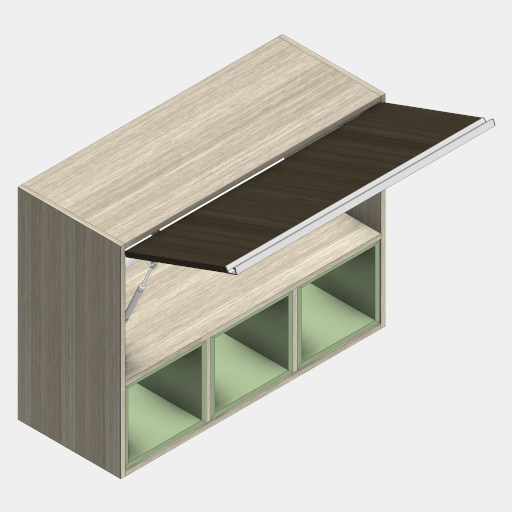 MBC_120-01_GABINETE SUPERIOR COM NICHOS INTERNOS 1 PORTA BASCULANTE. - Imagem 2