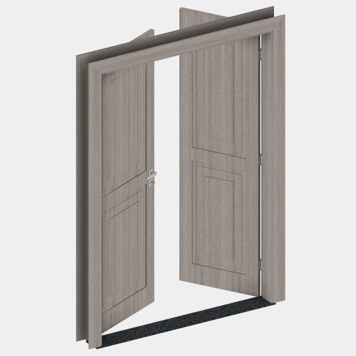 PTG_034_PORTA COM MOLDURA INVERSA RETA 02 FOLHAS DE ABRIR. - Imagem 2