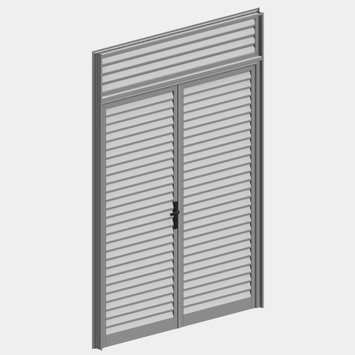 PTS_015_PORTA VENEZIANA SEM VENTILAÇÃO 2 FOLHAS COM 1 FIXO SUPERIOR.