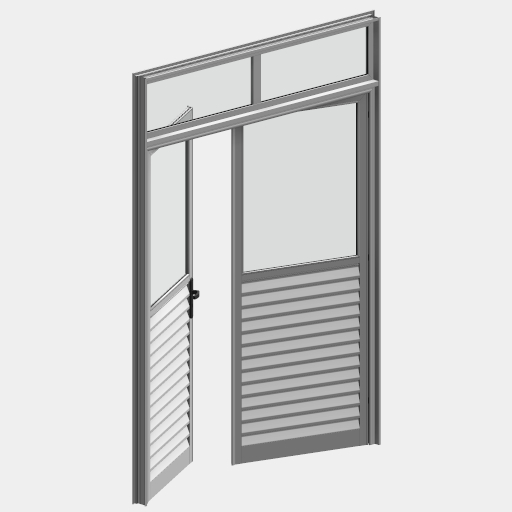 PTS_016_PORTA ESQUADRIA VENEZIANA COM VISOR 2 FOLHAS FIXO SUPERIOR DUPLO.