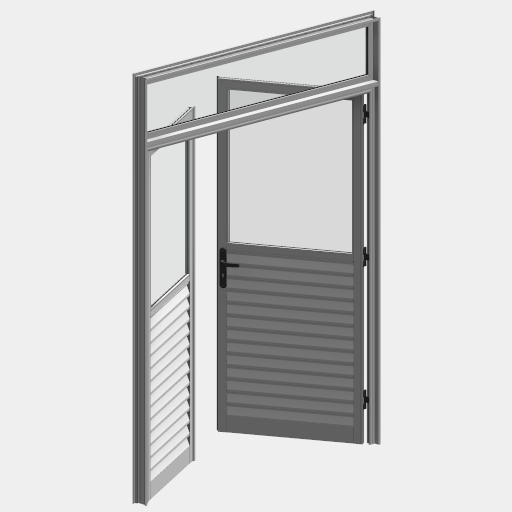 PTS_017_PORTA ESQUADRIA VENEZIANA COM VISOR 1 FIXO SUPERIOR. - Imagem 2