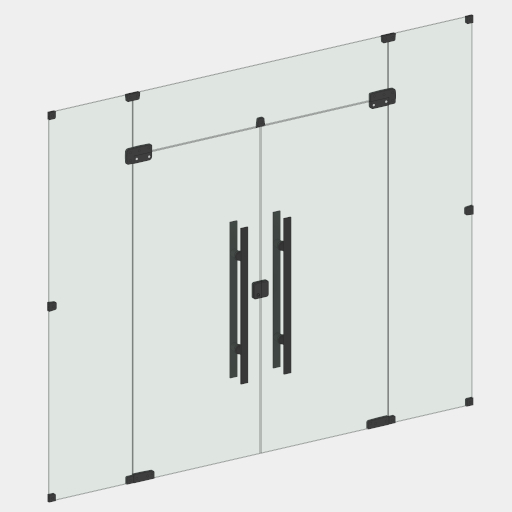 PTV_010_PORTA DE VIDRO ABRIR 02 FOLHAS COM BANDEIROLA LATERAL E SUPERIOR SEM SOLEIRA.