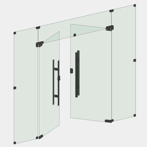 PTV_010_PORTA DE VIDRO ABRIR 02 FOLHAS COM BANDEIROLA LATERAL E SUPERIOR SEM SOLEIRA.