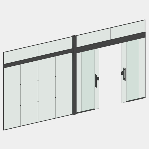 PTV_021_PORTA CORRER 2 FOLHAS COM PANO VIDRO LATERAL. - Imagem 2
